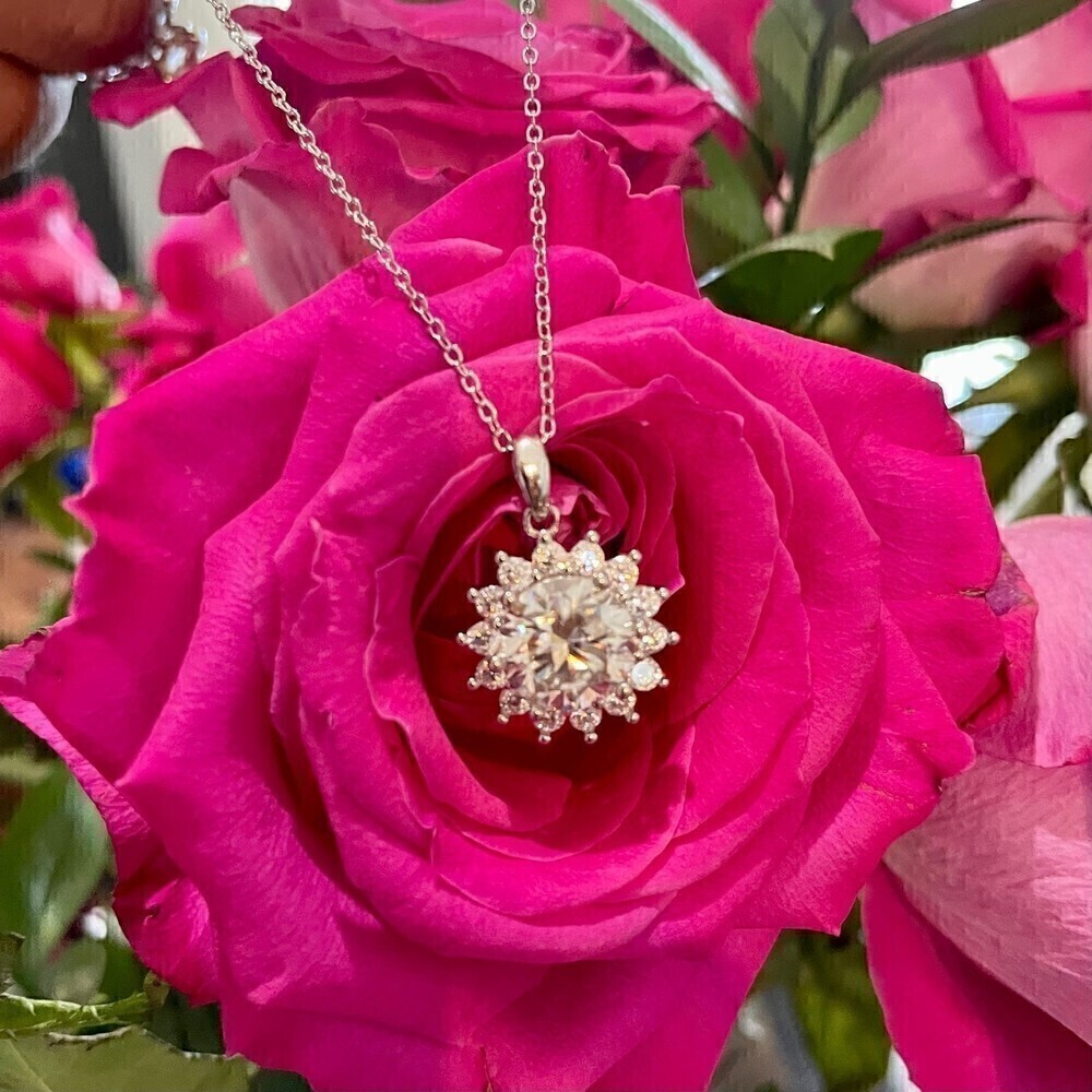 Huge Moissanite Diamond Pendant Necklace 5 Carat S925 Chain - Picture 12 of 12